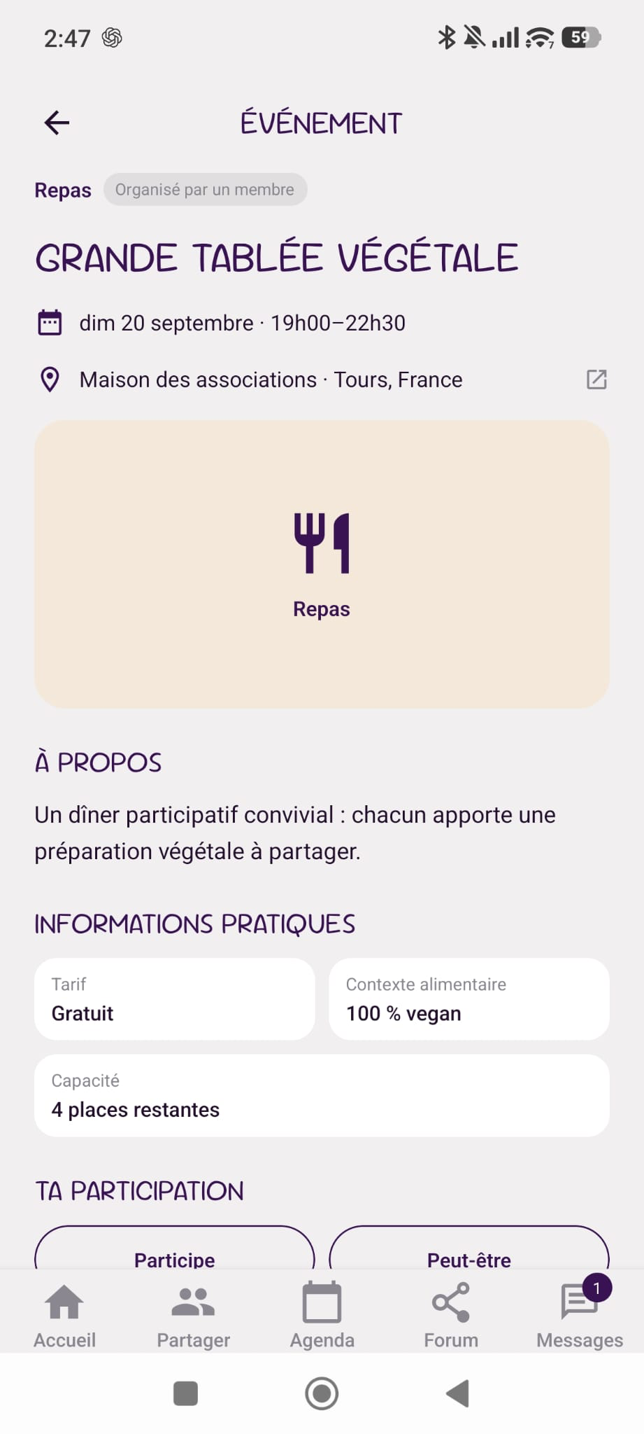 Événement Veganao